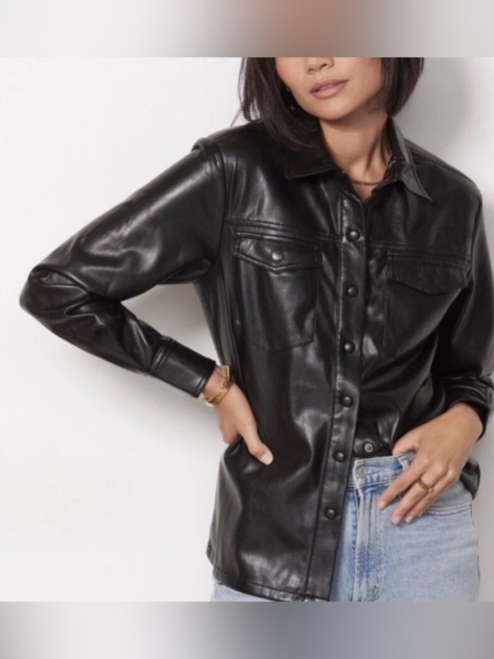 Good American Better Than Leather Shacket M